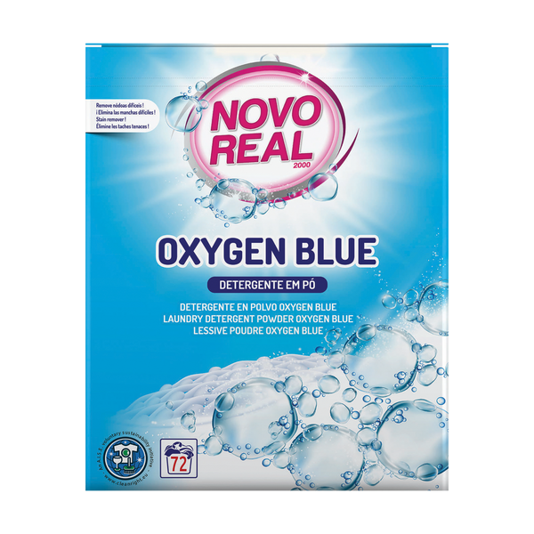 Novo Real Det.Roupa Pó Oxygen Blue 72Doses (Cx2)