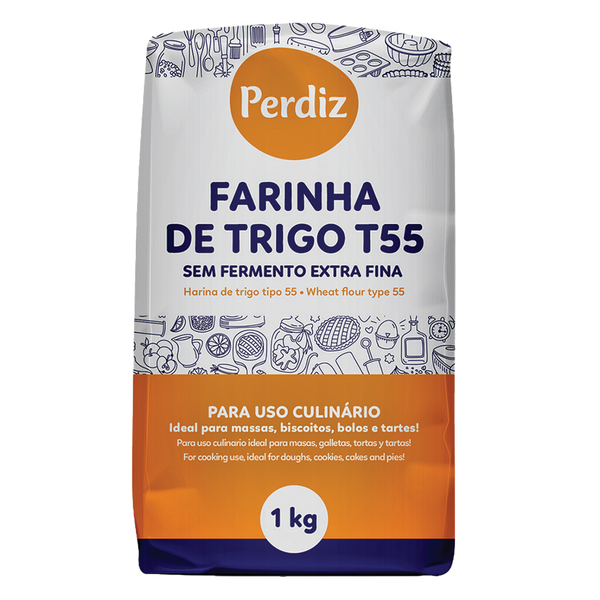 Perdiz Farinha T55 Super Fina S/Fermento 1Kg (Cx10)