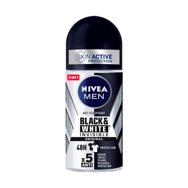 Nivea Deo Roll-On Invisible Black & White For Men 50Mlx6