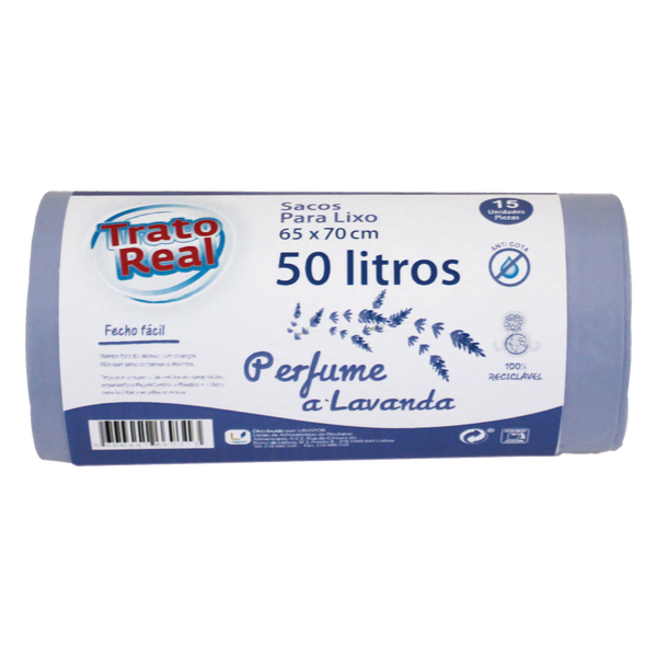 Trato Real Saco Lixo Perf. Lavanda 65X70 50Lt 15Und (Cx20)