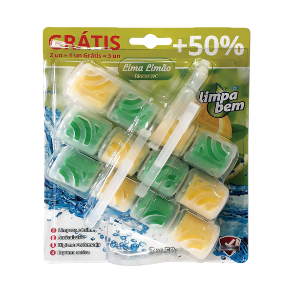 Limpabem Bloco Sanit. 4 Cilindro Lima Limão 2X50Grs+50Grs Of