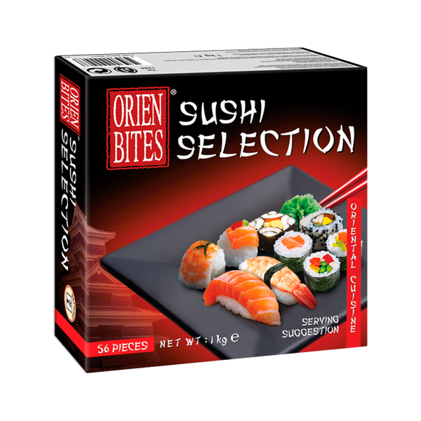 Seleção Sushi Cong. Orien Bites 56 Peças 1Kg (Cx6)