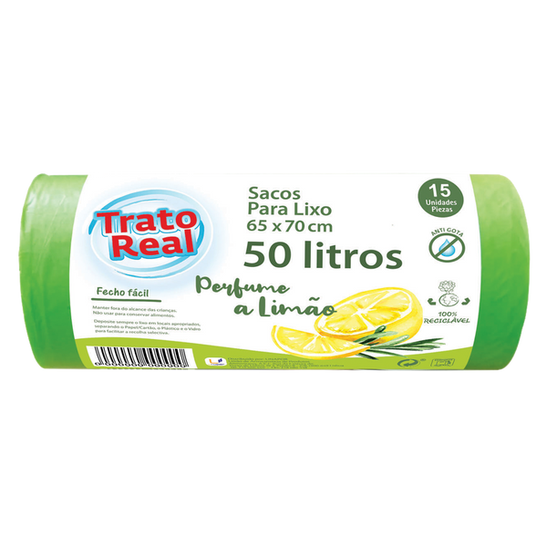 Trato Real Saco Lixo Perf. Limao 65X70 50Lt 15Und (Cx24)