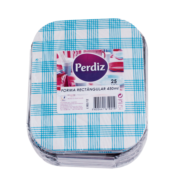 Perdiz Forma Aluminio Rectang 450Ml/25 Und