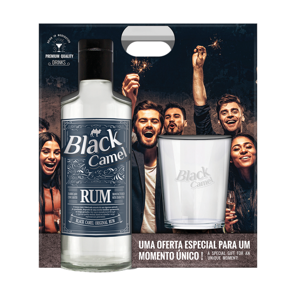 Pack 1 Grf Rum Black Camel White 70Cl 37.5º + 1 Copo (Cx6)