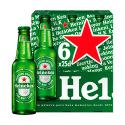 Cerveja Heineken Tp 25Cl Sixpack (Cx24)