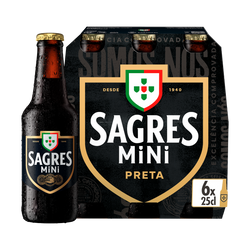 Cerveja Sagres Preta 25Cl Sixpack (Cx24)