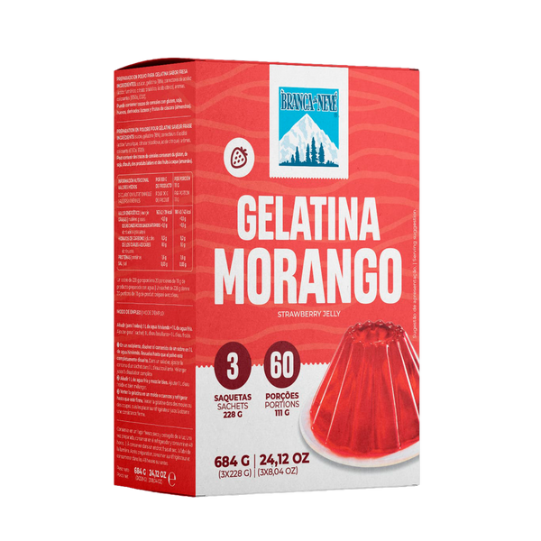 Branca De Neve Gelatina Morango 684Gr (Cx3)