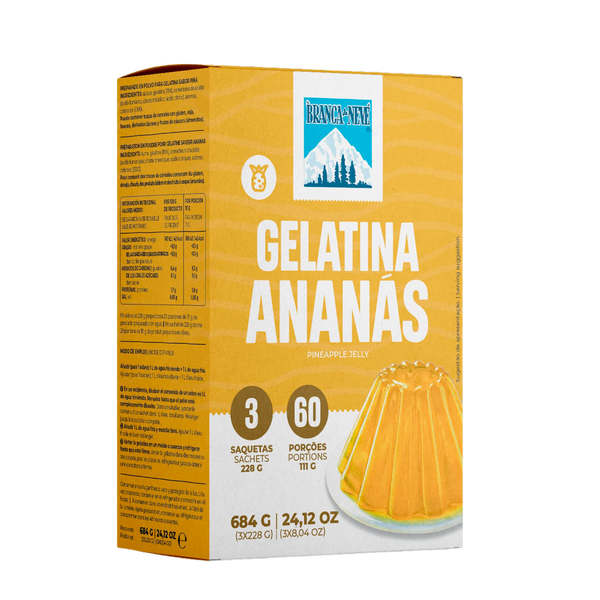 Branca De Neve Gelatina Ananás 684Gr (Cx3)