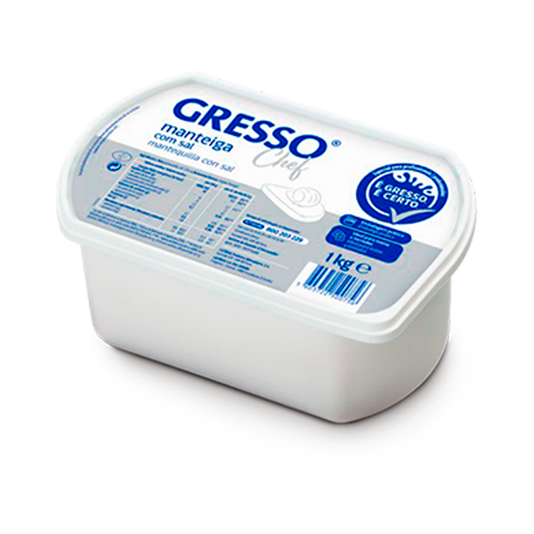 Manteiga Gresso S/Sal Chef 1Kg (Cx6)
