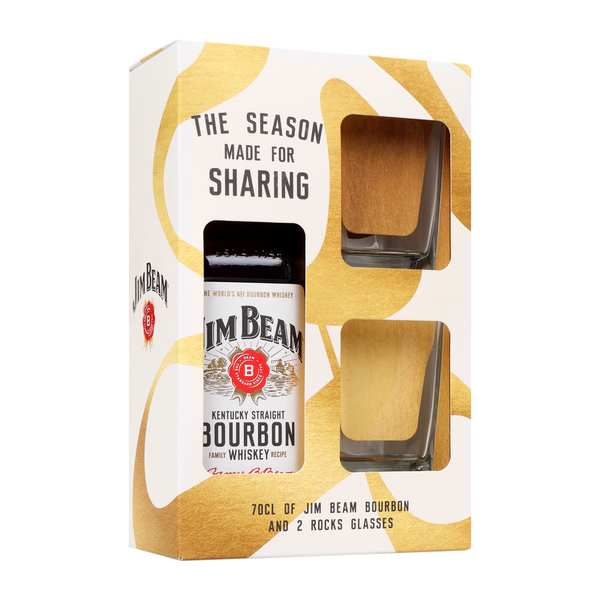 Pack 1 Grf Whisky Novo Jim Beam  40º 70Cl (Cx6)  + 2 Copos