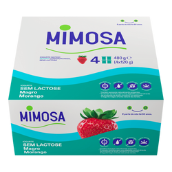 Iogurte Solido Mimosa S/ Lactose Morango 4X120Grs (Cx6Pack)
