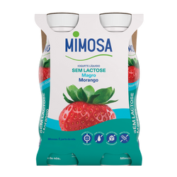 Iogurte Liquido Mimosa S/ Lactose Morango 4X151Ml (Cx6Pack)