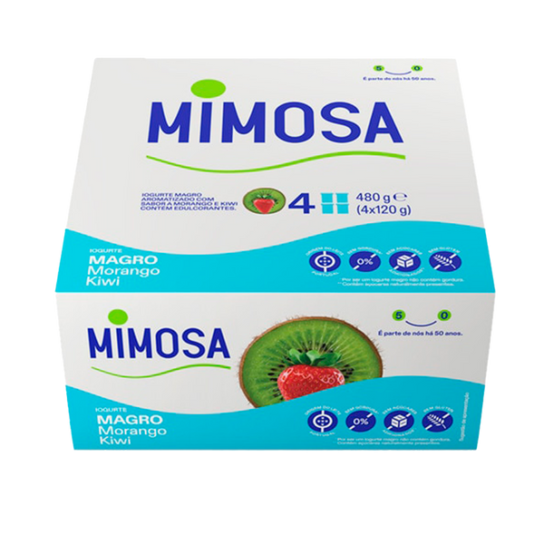 Iogurte Solido Mimosa Magros Aroma Mor/Kiwi 4X120Grs (Cx6Pac