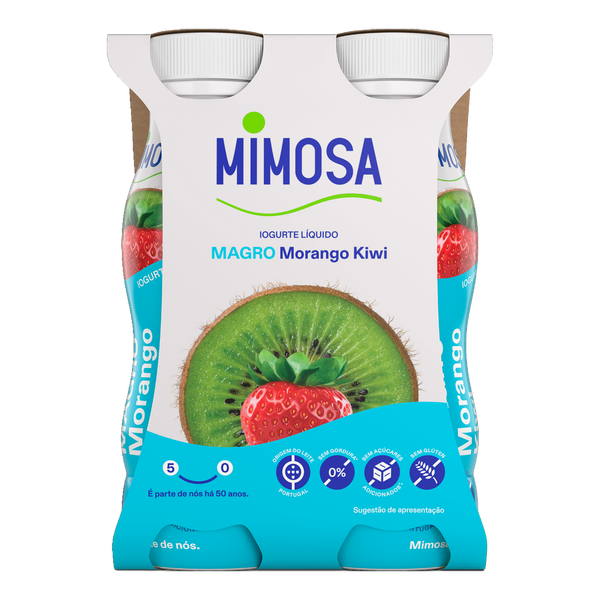 Iogurte Liq. Mimosa Magros Morango/Kiwi 4X151Ml (Cx6Pack)