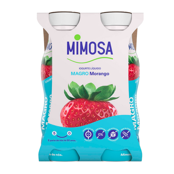 Iogurte Liq. Mimosa Magros Morango 4X151Ml (Cx6Pack)