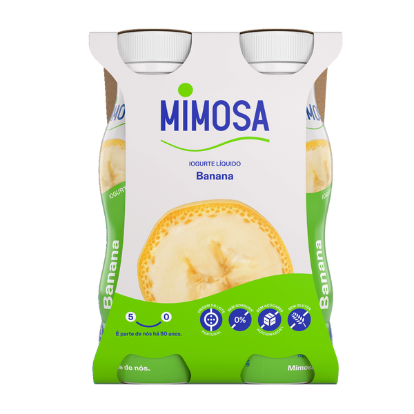 Iogurte Liq. Mimosa Aroma Banana 4X151Ml (Cx6Pack)