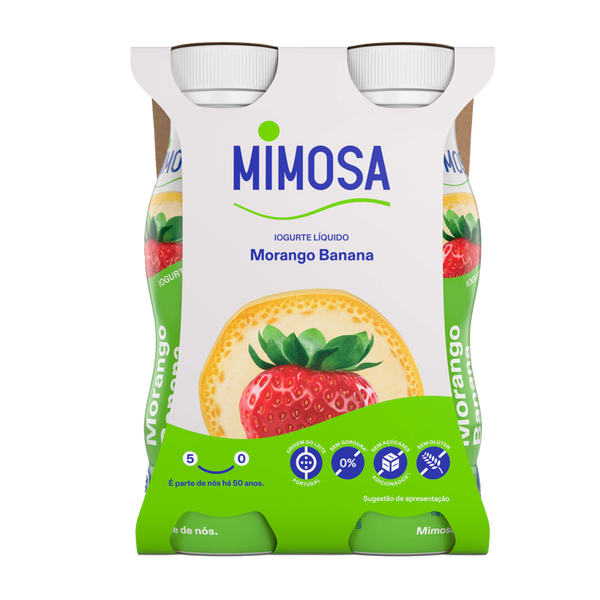 Iogurte Liq. Mimosa Aroma Morango/Banana 4X151Ml (Cx6Pack)