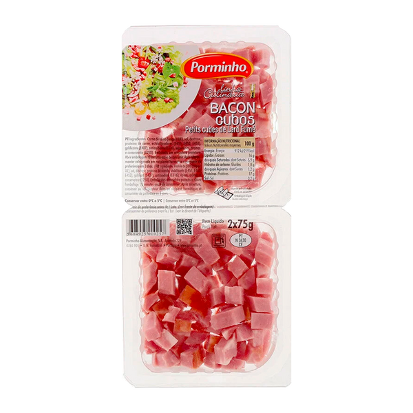 Bacon Cubos Porminho 2X75Grs (Cx12)