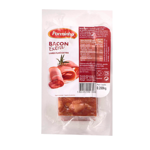 Bacon Extra Nacos Porminho 200Grs (Cx20)