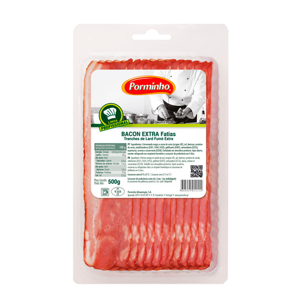 Bacon Extra Fatiado Porminho 500Grs (Cx12)