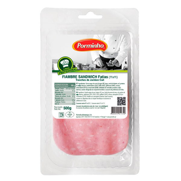Fiambre Sandwich Fatiado 11 X 11 Porminho 500Grs (Cx12)