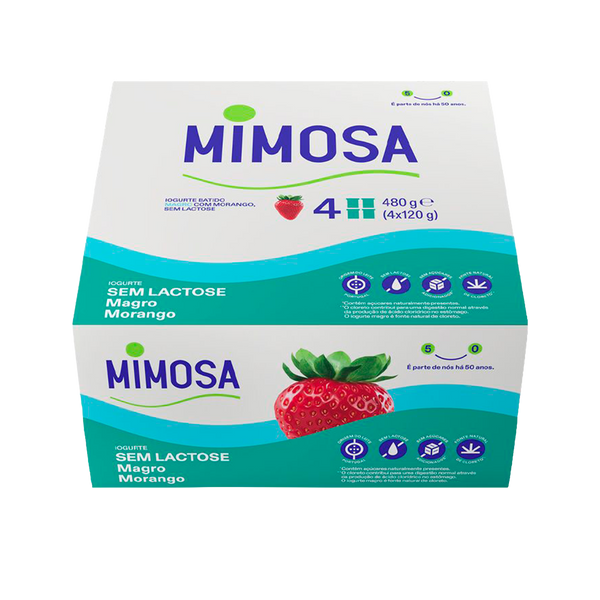 Iogurte Solido Mimosa S/ Lactose Magro Mor. 4X120Grs (Cx6)