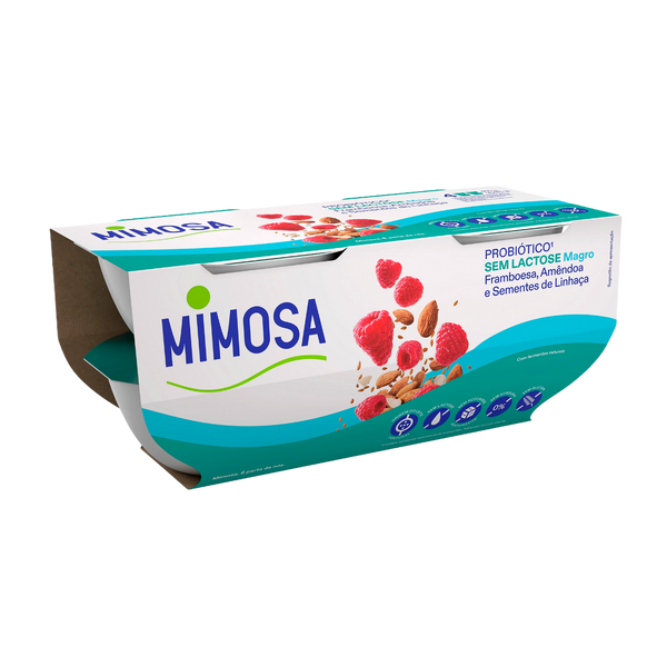 Iogurte Sol. Mimosa S/Lact Prob. Framb/Amen/Linhaça (4X115G)