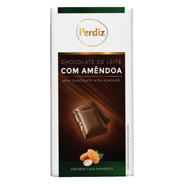 Perdiz Chocolate Leite C/ Amêndoas Tablete 100Grs (Cx20)