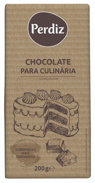 Perdiz Chocolate Culinária Tablete 200Grs (Cx20)