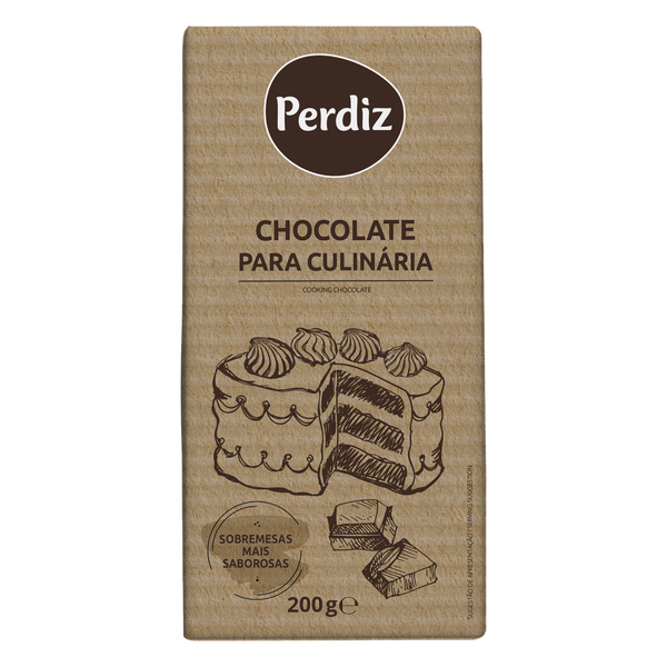 Perdiz Chocolate Culinária Tablete 200Grs (Cx20)