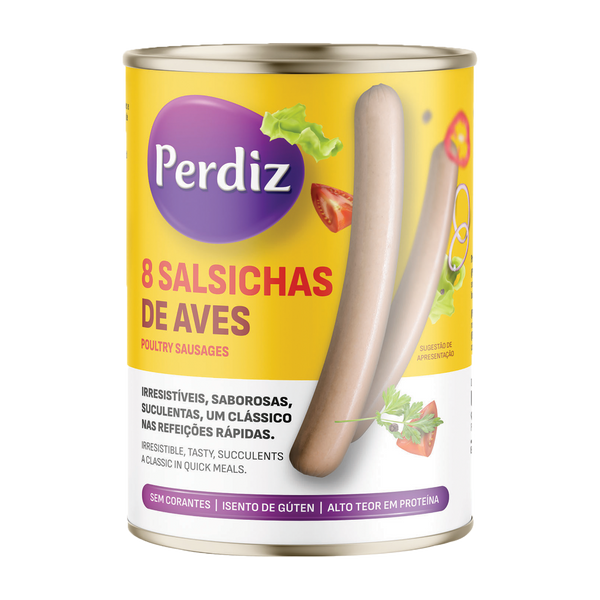 Perdiz Salsichas Aves 8Und (Cx12)