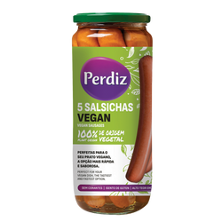 Perdiz Salsichas Vegan Frasco 5Und (Cx6)