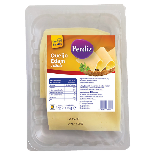 Perdiz Queijo Edam Fatiado Emb 150Grs (Cx12)