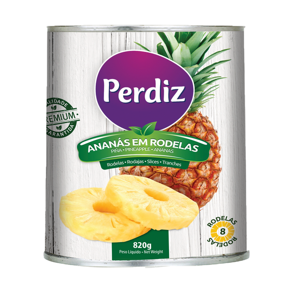 Perdiz Ananas Rodelas Lata 820Grs (Cx12)