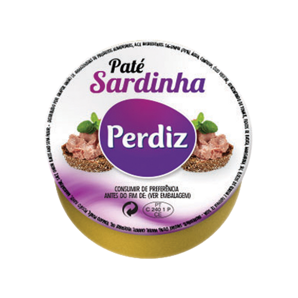 Perdiz Paté De Sardinha 22 Grs X 30 Und (Cx 10 Pack)