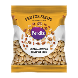 Perdiz F.Secos Miolo Amêndoa S/Pele 100Grs (Cx10)