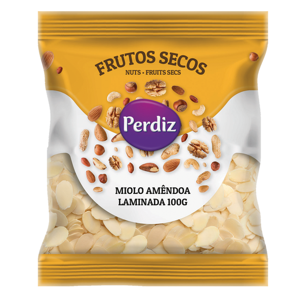 Perdiz F.Secos Miolo Amêndoa Laminada 100Grs (Cx10)