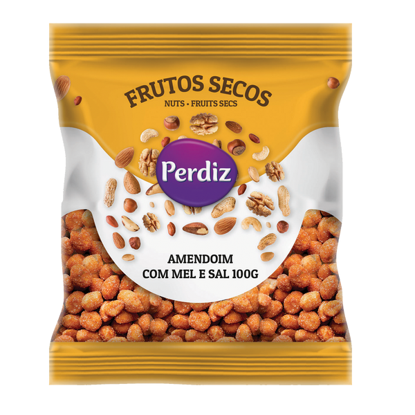 Perdiz F.Secos Amendoim C/Mel E Sal  100Grs (Cx10)