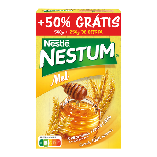 Nestum Cereais Mel 500Grs + 250Grs Gratis (Cx8)