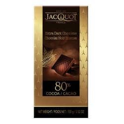 Jacquot Tableta Chocolate Negro 80% 100Grs (Cx17)