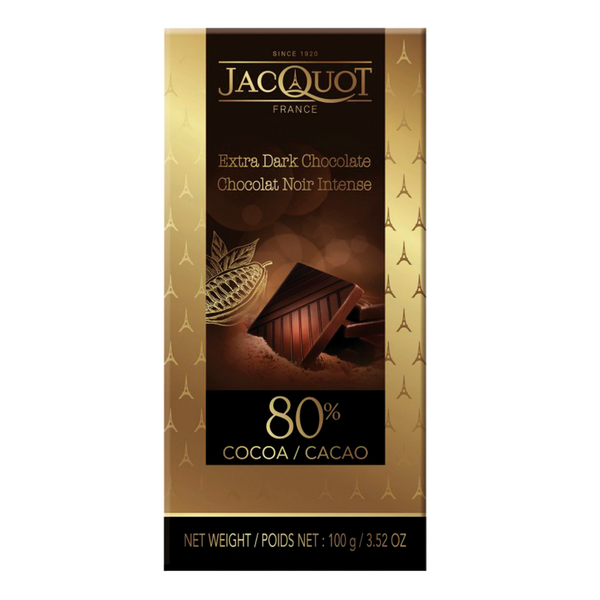 Jacquot Tableta Chocolate Negro 80% 100Grs (Cx17)