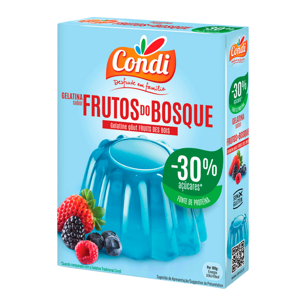 Condi Gelatina -30% Açucar Frutos Do Bosque 2X57Grs (Cx12)