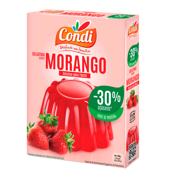 Condi Gelatina -30% Açucar Morango 2X57Grs (Cx12)