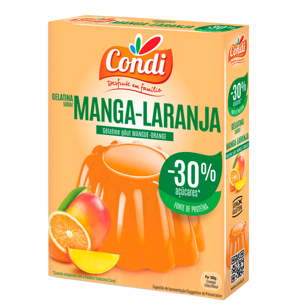 Condi Gelatina -30% Açucar Manga Laranja 2X57Grs (Cx12)