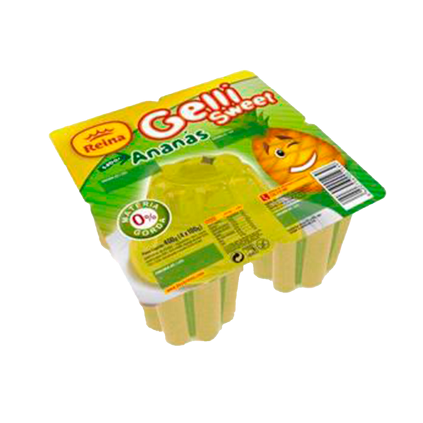 Gelatina Gelli-Sweet Ananás 100Gr Pack 4  (Cx 12 Packs)