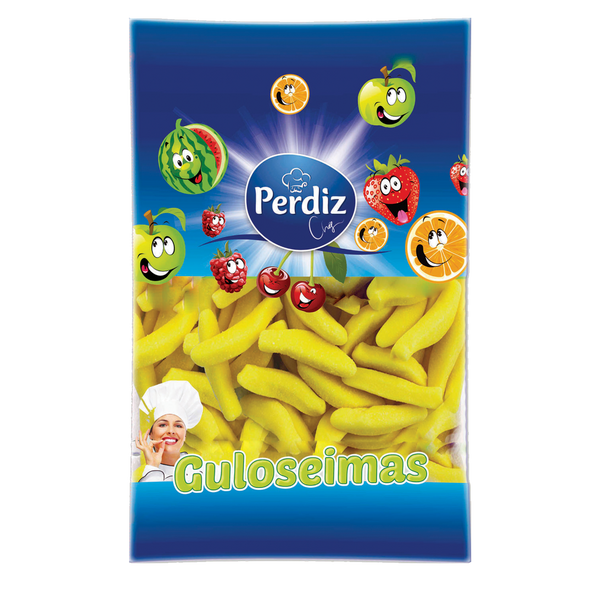 Perdiz Gomas Bananas Saco 1Kg (Cx12)