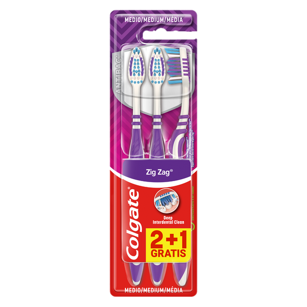 Colgate Zig Zag Cepillo De Dientes Medio Ligero 3 Paga Por 2 (Cx12)