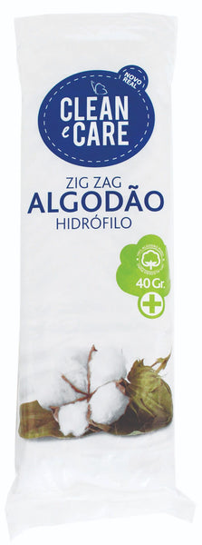 Clean & Care Algodão Hidrófilo Zig-Zag 40Gr (Pack10)