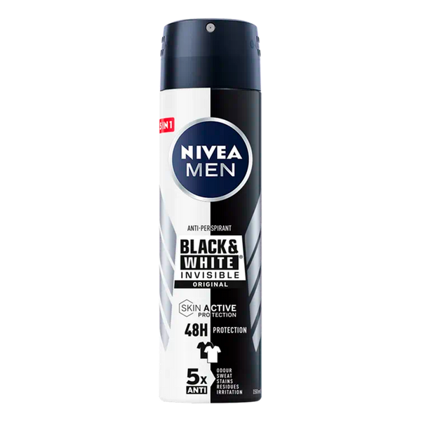 Nivea Desodorante Spray Invisible Blanco Y Negro 150Ml (Cx6)